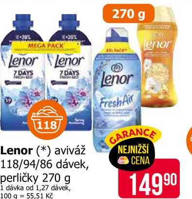 Lenor Unstoppables Vonné Perličky 270g, vybrané druhy
