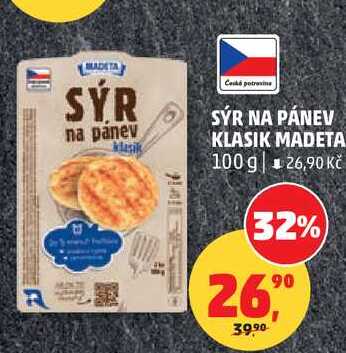 SÝR NA PÁNEV KLASIK MADETA, 100 g