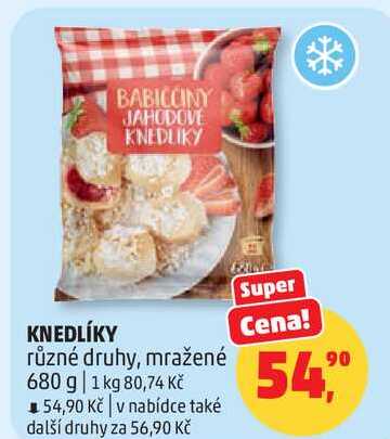 KNEDLÍKY různé druhy, mražené, 680 g 