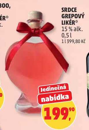 SRDCE GREPOVÝ LIKÉR 15% alk., 0,5 l