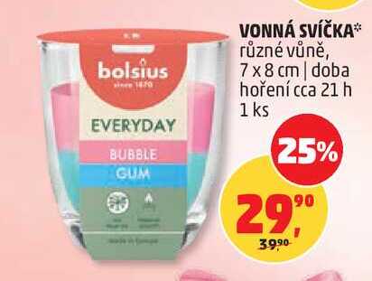VONNÁ SVÍČKA různé vůně, 7 x 8 cm doba hoření cca 21 h, 1 ks 