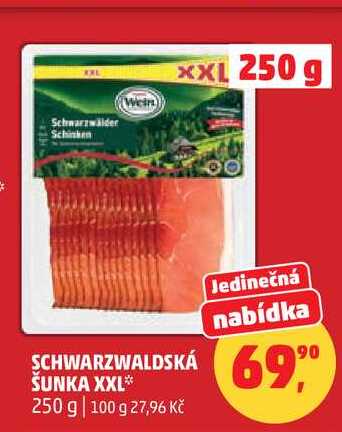 SCHWARZWALDSKÁ ŠUNKA XXL, 250 g  
