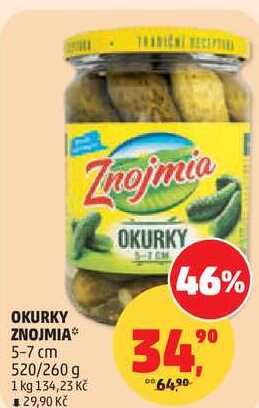 OKURKY ZNOJMIA 5-7 cm, 520/260 g 