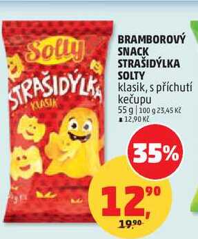 BRAMBOROVÝ SNACK STRAŠIDÝLKA SOLTY klasik, s příchutí kečupu, 55 g 