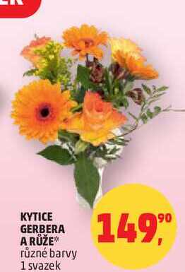 KYTICE GERBERA A RŮŽE různé barvy, 1 svazek