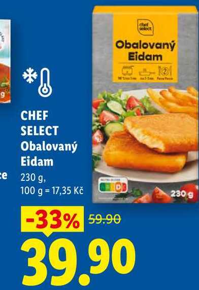 CHEF SELECT Obalovaný Eidam, 230 g   