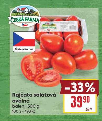 Rajčata salátová oválná balení, 500 g