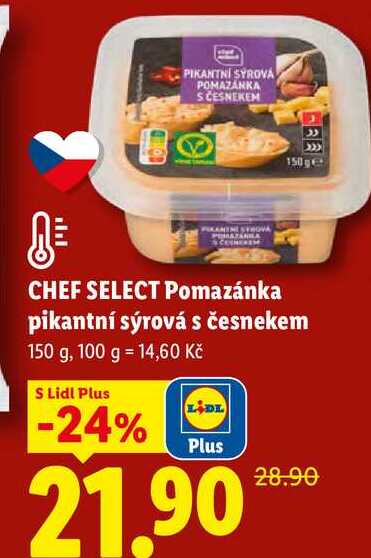 CHEF SELECT Pomazánka pikantní sýrová s česnekem, 150 g  