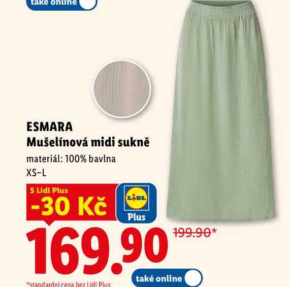 ESMARA Mušelínová midi sukně 