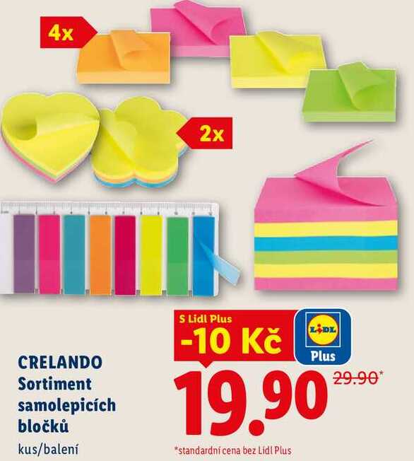 CRELANDO Sortiment samolepicích bločků, kus