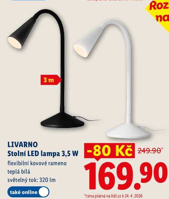 LIVARNO Stolní LED lampa 3, 5 W 
