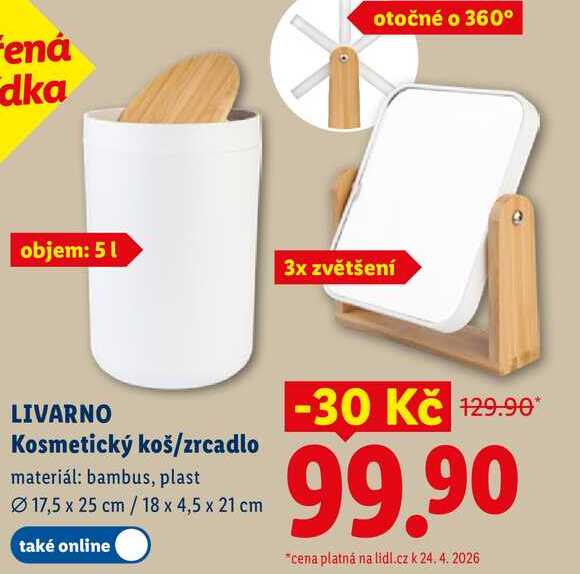 LIVARNO Kosmetický koš/zrcadlo 