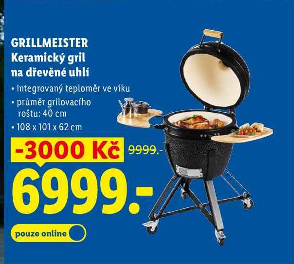 GRILLMEISTER Keramický gril na dřevěné uhlí 