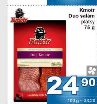 Kmotr Duo salám plátky 75g