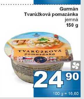 Gurmán Tvarůžková pomazánka jemná 150g