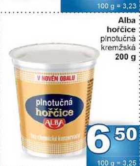 Alba hořčice plnotučná kremžská 200 g 