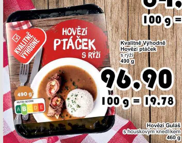 Kvalitně Výhodně Hovězí ptáček s rýží 490 g 