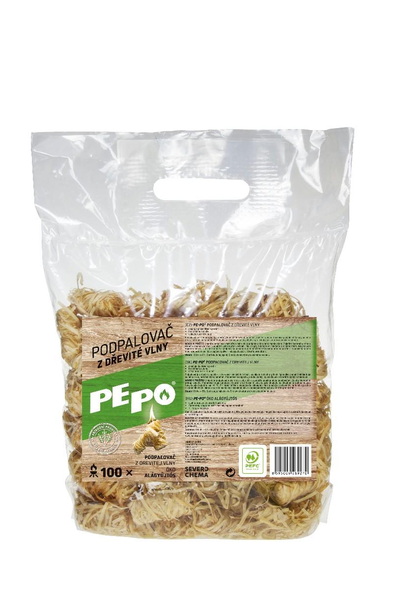 PE-PO podpalovač z dřevité vlny, 100 KS