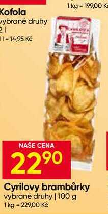 Cyrilovy brambůrky vybrané druhy 100 g
