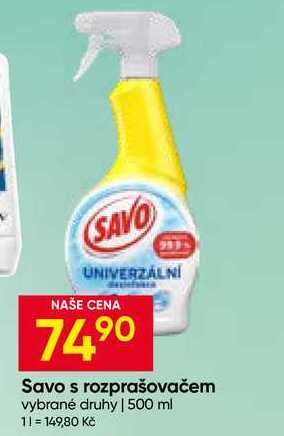 Savo s rozprašovačem vybrané druhy 500 ml 