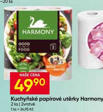 HARMONY Kuchyňské papírové utěrky 2 ks 2vrstvé