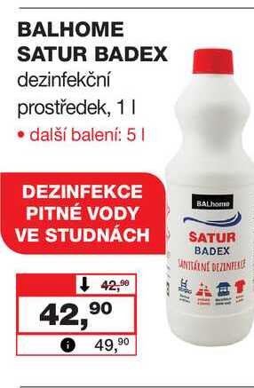 BALHOME SATUR BADEX dezinfekční prostředek, 1l