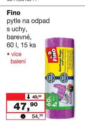 Fino pytle na odpad suchy, barevné, 60 I, 15 ks