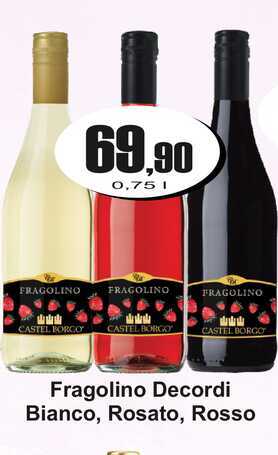 Fragolino Decordi Bianco, Rosato, Rosso 0,75 L