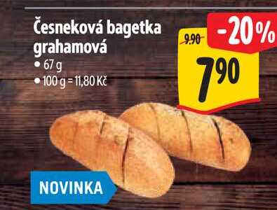 Česneková bagetka grahamová 67 g
