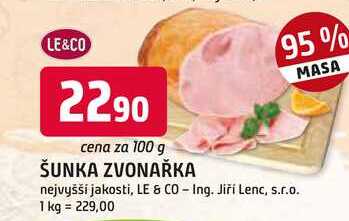 LE&CO ŠUNKA ZVONAŘKA 100 g