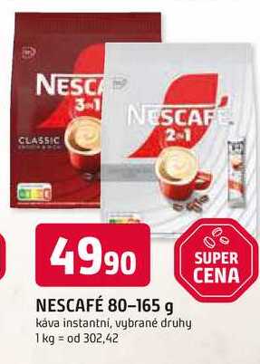 NESCAFÉ 80-165 g káva instantní, vybrané druhy 