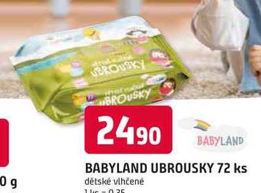 BABYLAND UBROUSKY 72 ks dětské vlhčené 