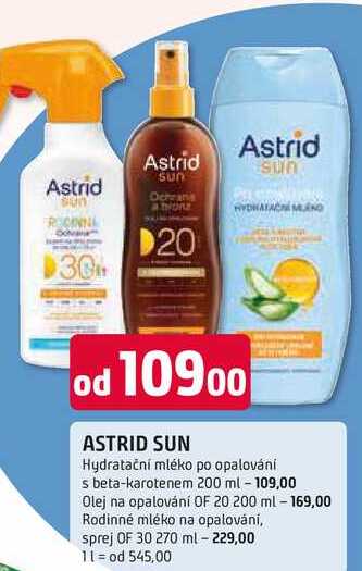 ASTRID SUN Hydratační mléko po opalování s beta-karotenem 200 ml