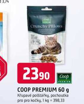 COOP PREMIUM 60 g Křupavé polštářky, pochoutka pro pro kočky
