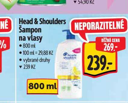  Head & Shoulders Šampon na vlasy 800 ml 