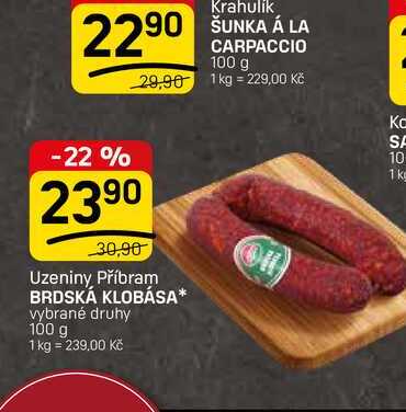 BRDSKÁ KLOBÁSA vybrané druhy 100 g