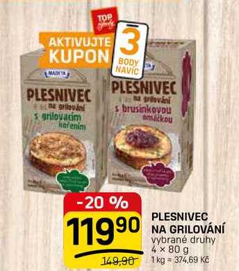 PLESNIVEC NA GRILOVÁNÍ vybrané druhy 4 x 80 g