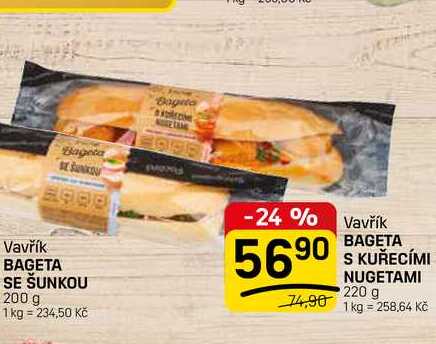 BAGETA S KUŘECÍMI NUGETAMI 220 g 