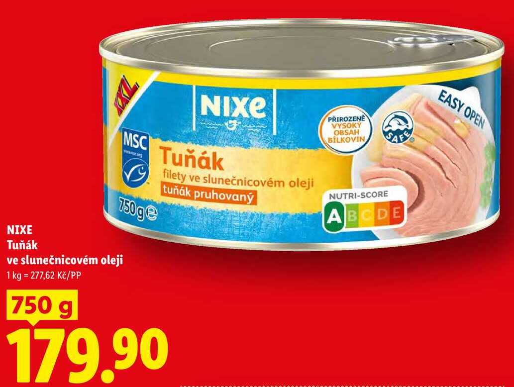 NIXE Tuňák ve slunečnicovém oleji, 750 g
