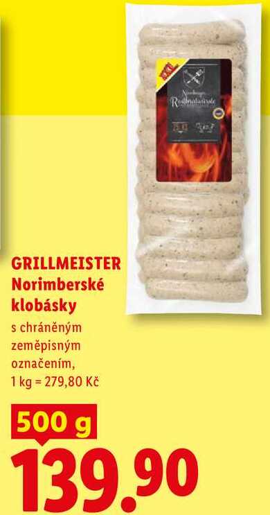 GRILLMEISTER Norimberské klobásky, 500 g