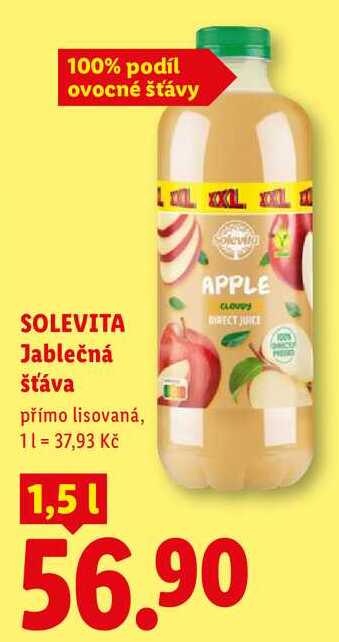 SOLEVITA Jablečná šťáva, 1,5 l