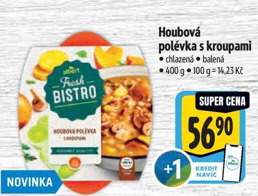   Houbová polévka s kroupami  400 g