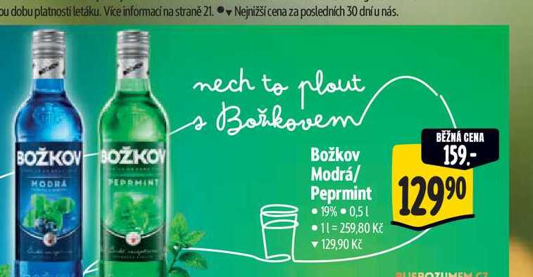   Božkov Modrá/ Peprmint 0,5 l