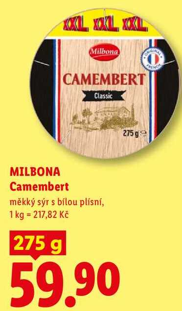 MILBONA Camembert, 275 g