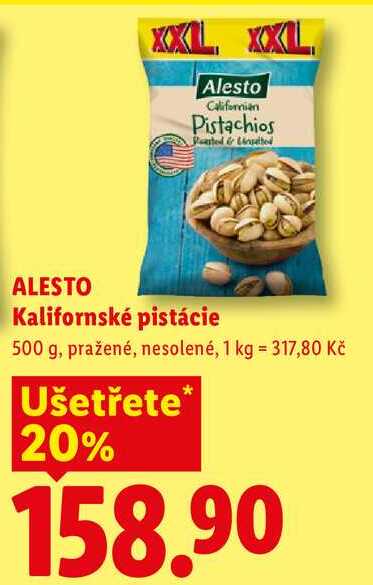 ALESTO Kalifornské pistácie, 500 g