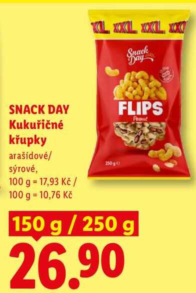 SNACK DAY Kukuřičné křupky, 150 g/250 g