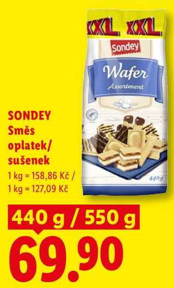 SONDEY Směs oplatek/sušenek, 440 g/550 g