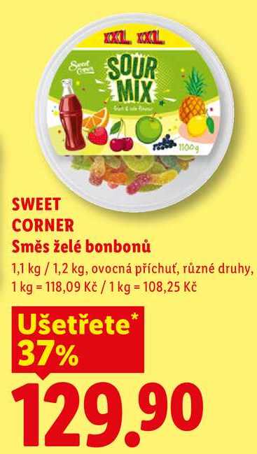 SWEET CORNER Směs želé bonbonů, 1,1 kg/1,2 kg
