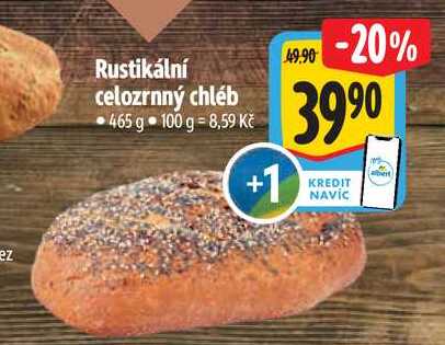  Rustikální celozrnný chléb 465 g 