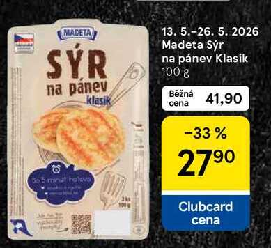 Madeta Sýr na pánev Klasik, 100 g